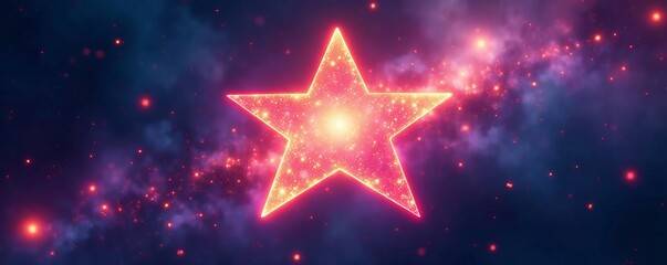 Magical star-shaped design with glowing light effects and ethereal vibes, fantasy, light effects, digital