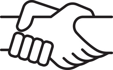 Handshake illustration symbolizing agreement line icon