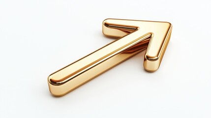 Obraz premium Golden 3D Up Arrow Icon for Progress