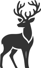 A deer looking back over its shoulder animal silhouette vector