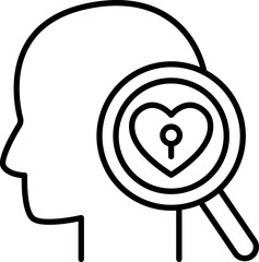 Mindfulness concept with heart symbol line icon