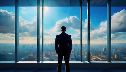 Fototapeta premium businessman looking at the window