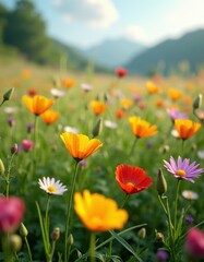 Obraz premium Meadow Teeming With Wildflowers