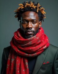 The man with the red scarf