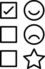 Icons representing emotions and selections line icon
