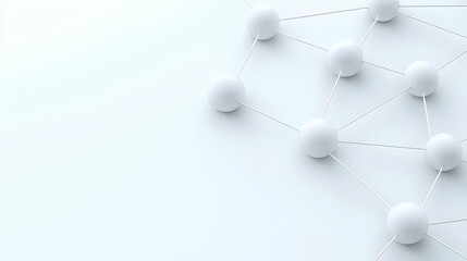 Obraz premium Abstract Network Connection with White Nodes and Lines on Light Background