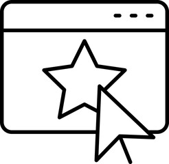 Web interface with star rating icon line icon