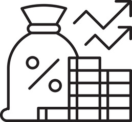 Financial growth and investment concept illustr... line icon