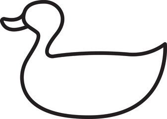 Simple outline of a duck silhouette line icon