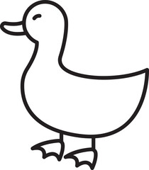 Cartoon illustration of a cute duck line icon