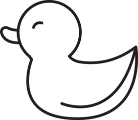 Cute cartoon duck illustration line icon