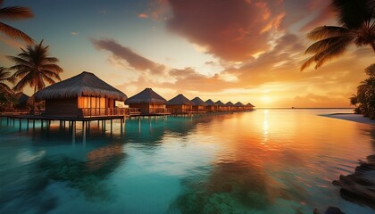 Fototapeta premium sunset in the maldives