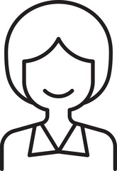 Minimalist woman illustration smiling line icon
