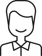 Minimalist outline of a smiling person line icon