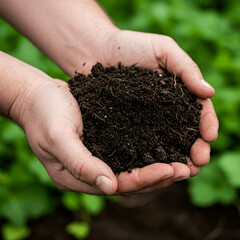 hands holding soil