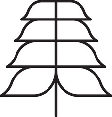 Stylized tree leaf illustration line icon