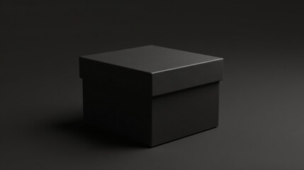 A Dark Square Box on a Dark Surface A Minimalist Product Presentation