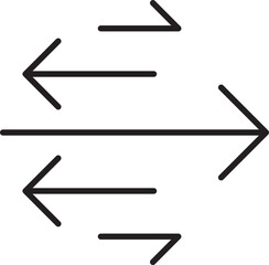 Directional arrows in a minimalistic style line icon