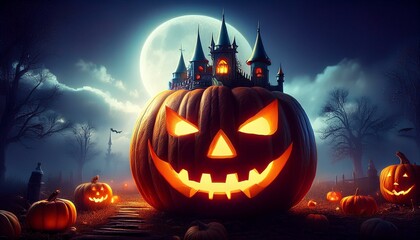 halloween background with pumpkin