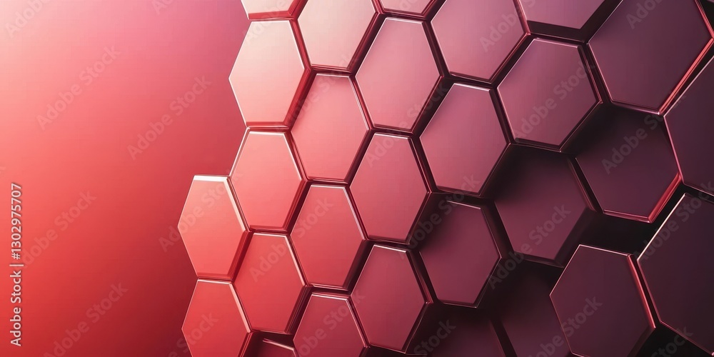 Aufkleber A textured hexagonal pattern in shades of red, showcasing a modern and dynamic design.