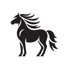 Obraz premium Powerful Black Horse Silhouette Vector Graphic