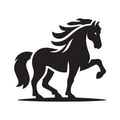 Obraz premium Powerful Black Horse Silhouette Vector Graphic