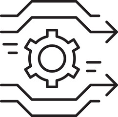 Abstract gear and lines design line icon