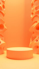 smooth cylinder platform with abstract background