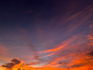 natural background, blue sky, thick clouds, beautiful natural gradations of the golden hour