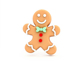 Fototapeta premium smiling gingerbread man cookie 3d render