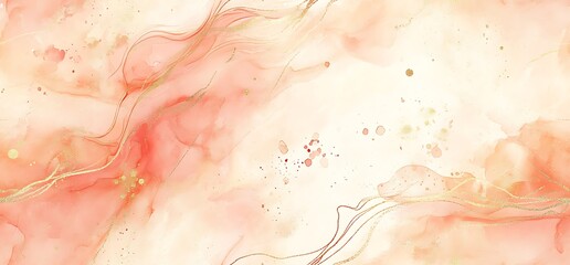 Fototapeta premium abstract Pink and gold watercolor marble seamless pattern background