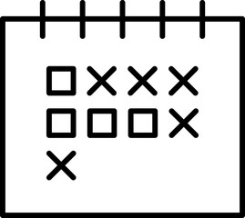 Obraz premium Simple calendar illustration with boxes. line icon