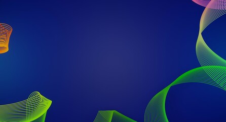 Abstract colorful lines on a dark background