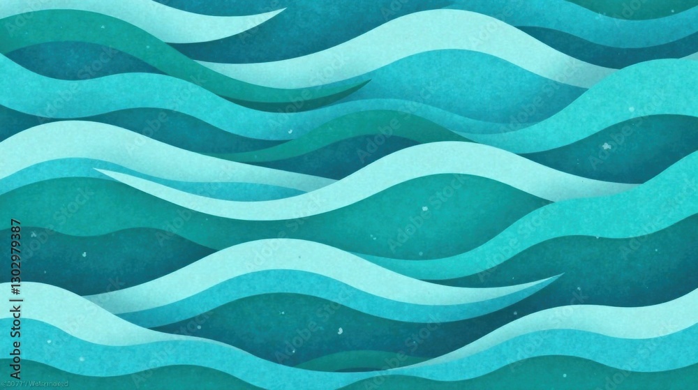 Fototapete serene aqua waves abstract background design featuring undulating lines and textured surface