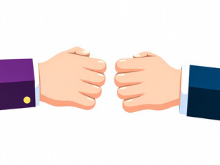 Obraz premium two hands in business suits performing a fist bump symbolizing a successful agreement