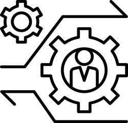 Business process management graphic design. line icon