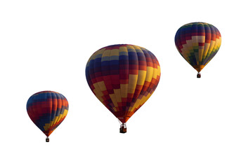 Colorful Hot Air Balloons Floating in the Sky During a Clear Day with Vibrant Patterns and Designs