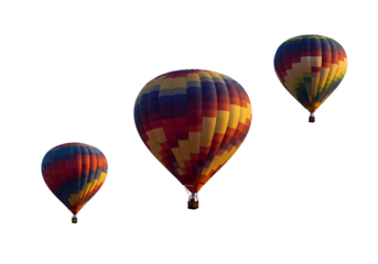 Colorful Hot Air Balloons Floating in the Sky During a Clear Day with Vibrant Patterns and Designs