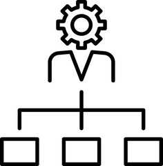 Business process management illustration line icon