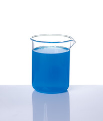 Laboratory test glass container on a transparent background