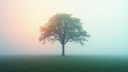 Obraz premium Misty Tree in a Field