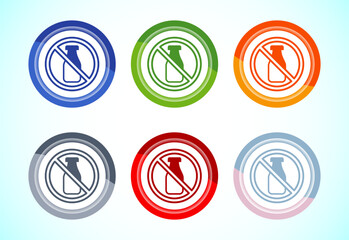 Fototapeta premium Lactose free icon design illustration, healthy food concept, 6 color button design set