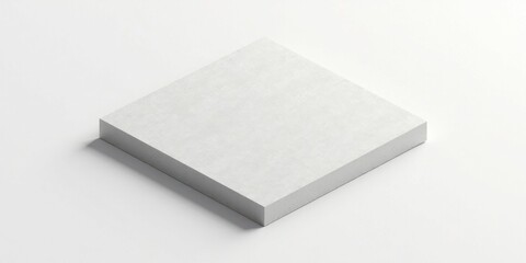 A single off-white square block rests on a stark white surface, offering a minimalist and clean aesthetic for various design applications.
