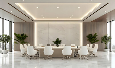 Modern Conference Room with Elegant Design and Natural Light