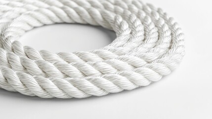 Obraz premium Close-Up of a Worn Rope on White Background