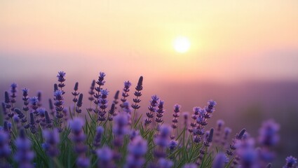 Lavender Field at Sunset