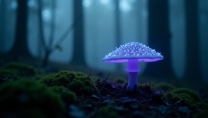 Fototapeta premium Glowing Mushroom in Forest