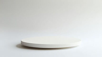 Elegant Round White Podium for Luxury Display