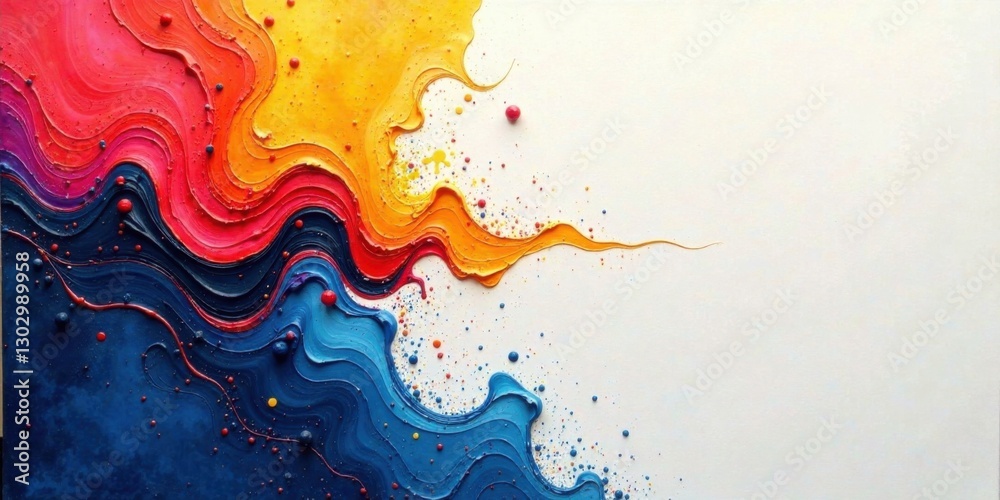 Fototapete Dynamic Color Waves Abstract Painting  A vibrant expression of impasto technique with flowing colors and textured details creating a mesmerizing visual experience.