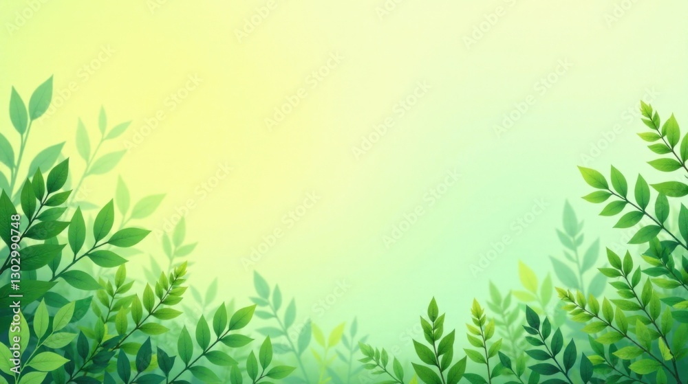 Poster serene springtime greenery soft light illuminates lush foliage, creating a peaceful and tranquil nat